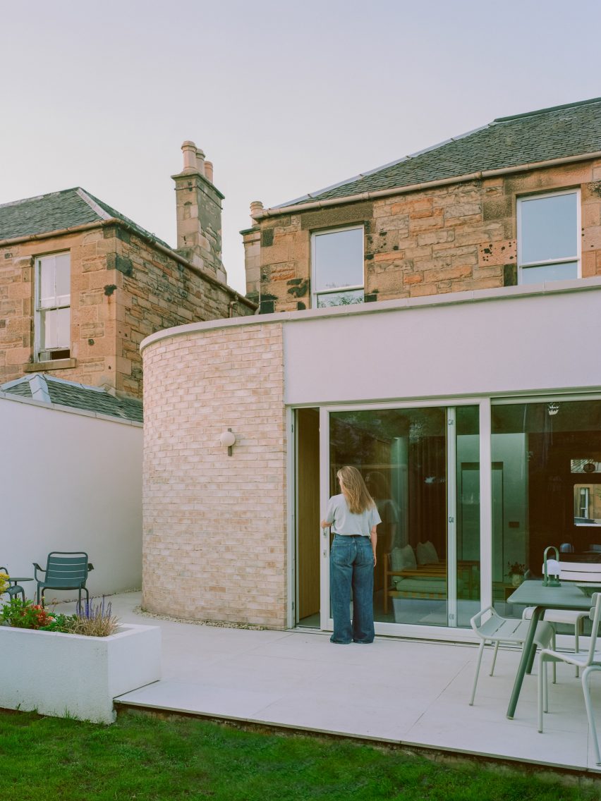light-coloured brick extension