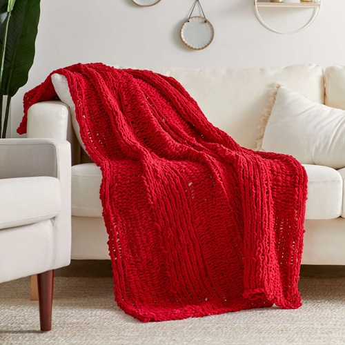 finger knit blanket