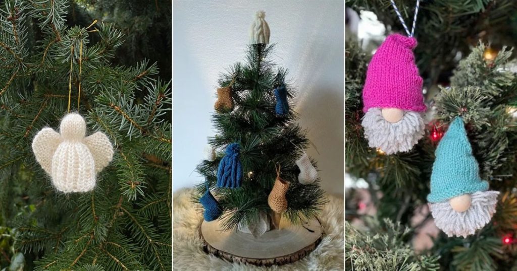 Christmas Tree Ornaments Free Knitting Patterns ⋆ Bright Stuffs