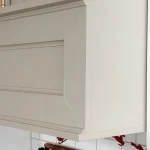 DIY Custom Range Hood With Shelf and Brass Tipping Rail | Thrifty Decor Chick DIY Custom Range Hood With Shelf and Brass Tipping Rail | Thrifty Decor Chick