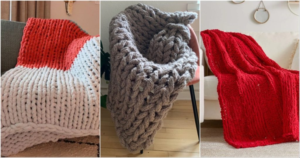 Finger Knit Blanket Free Patterns ⋆ Bright Stuffs