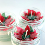 Handmade Christmas Beeswax Poinsettia Candles Handmade Christmas Beeswax Poinsettia Candles