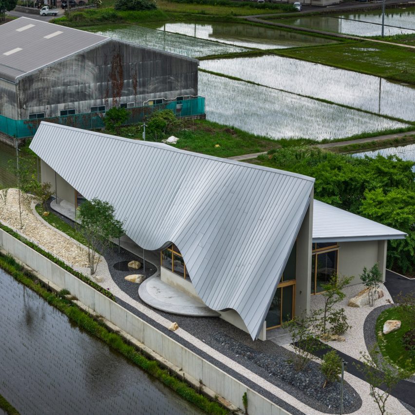 Soaring metal roof tops rural Japanese office by Permanent