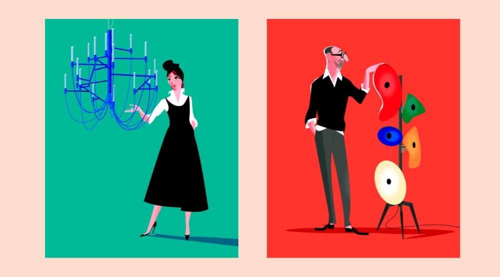 jorge arevalo liighting illustrations for foscarini