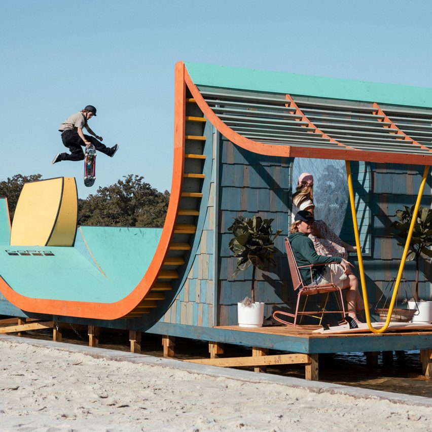 Zenga Bros blend skate ramps and cabins for "rampitecture" in Waco