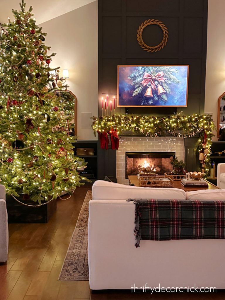 A Detailed Tour of the Christmas Decor in Our Great Room | Thrifty Decor Chick