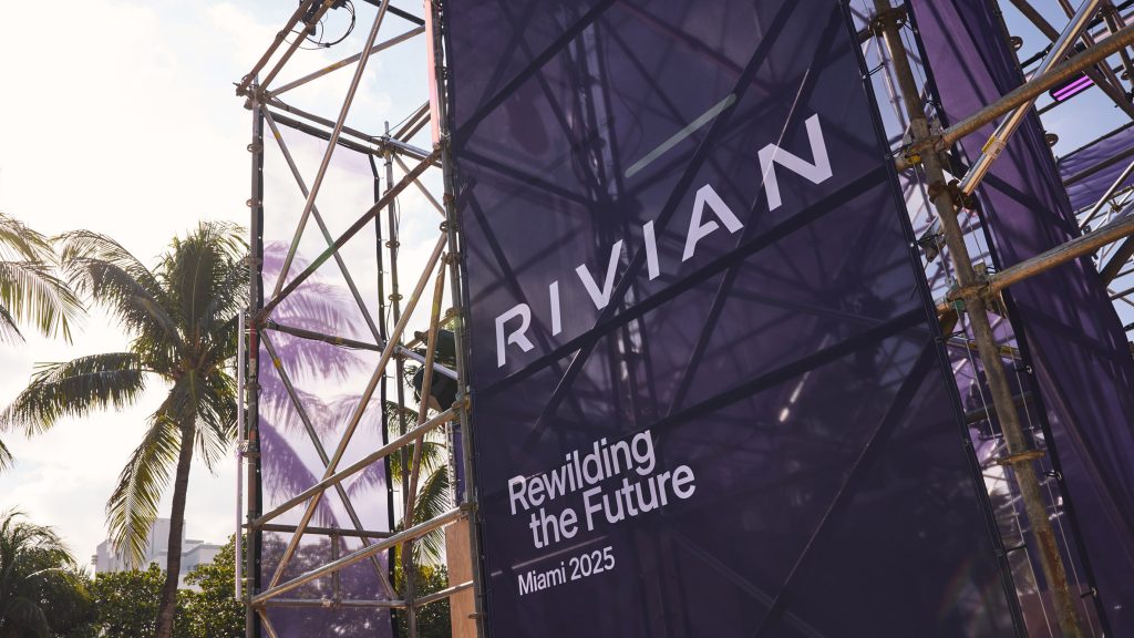 Rivian debuts purple tone as part of “multi-sensory” exhibition in Miami