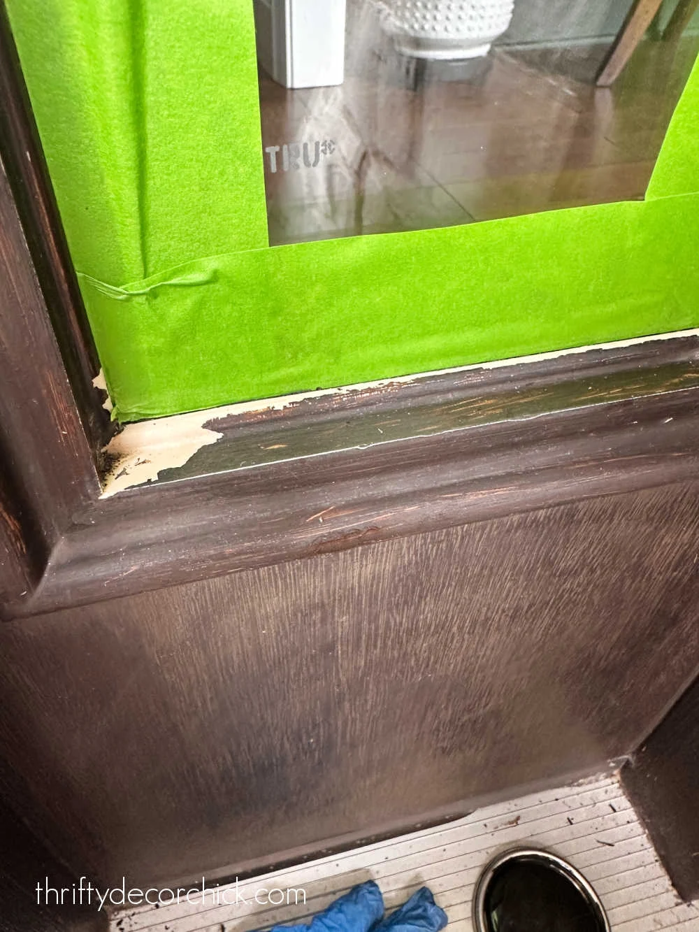 chipped stain exterior door