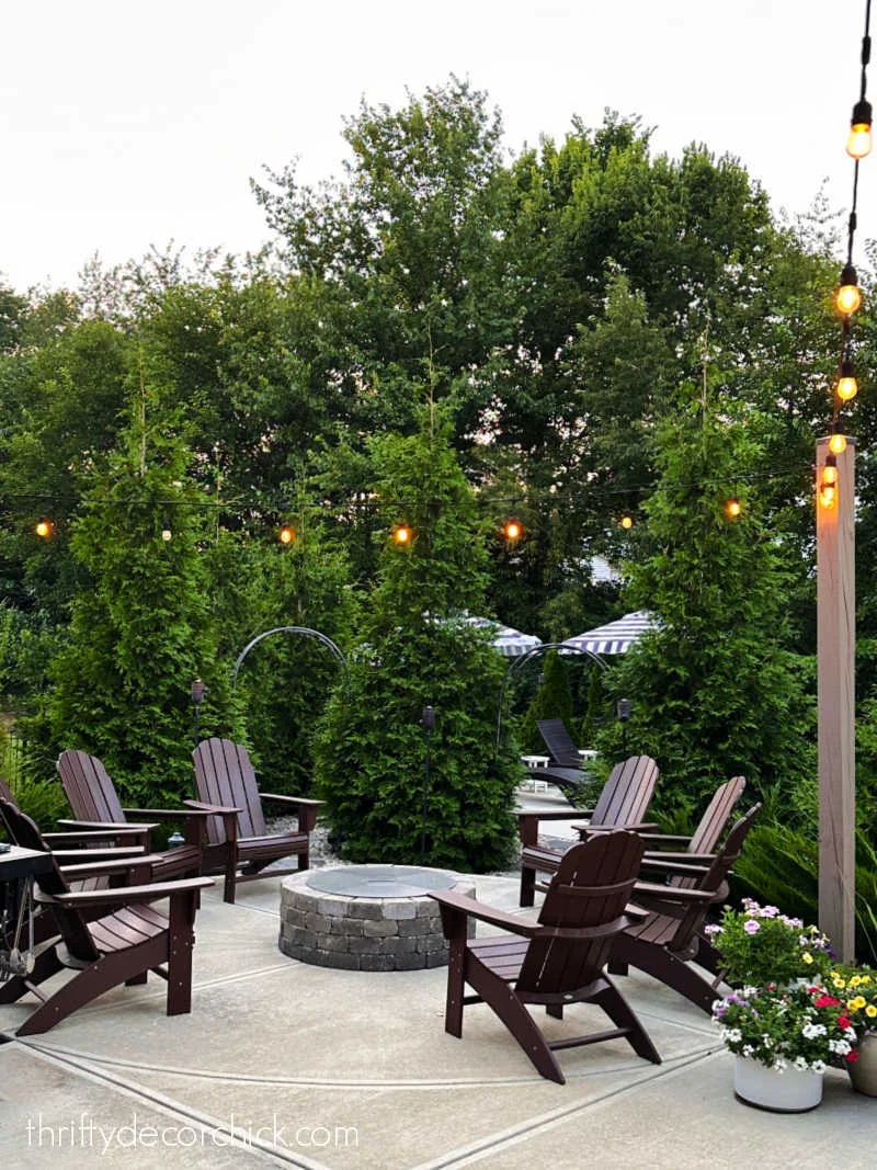 round fire pit patio
