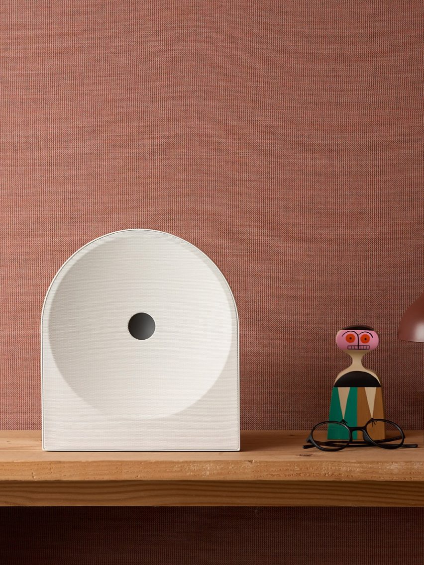 arched white speaker