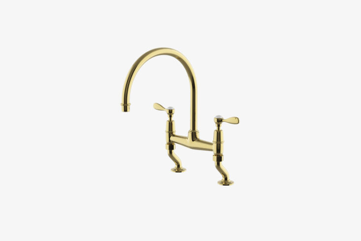waterworks easton classic two hole bridge gooseneck kitchen faucet 5