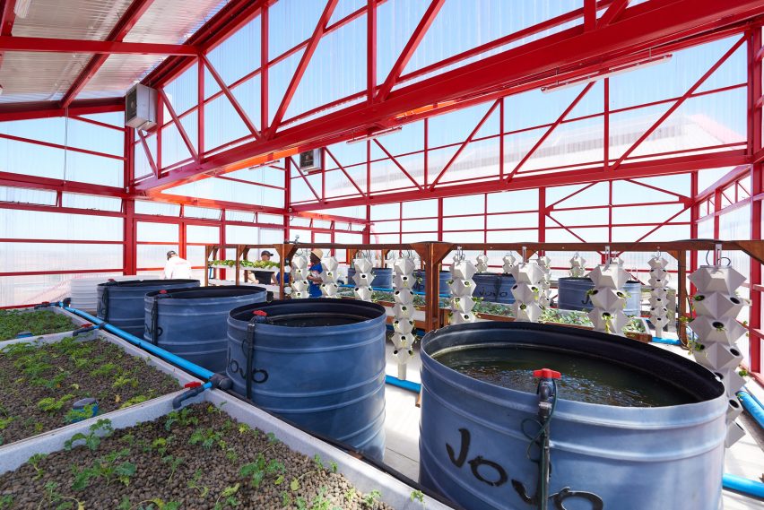 greenhouse interior at soweto caracas community centre by empower