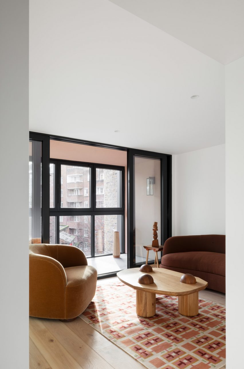 interior view of london apartment building by bureau de change