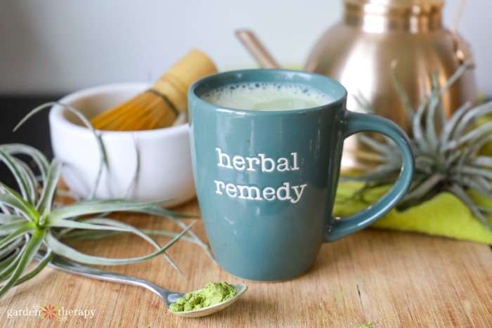 mug of matcha green tea