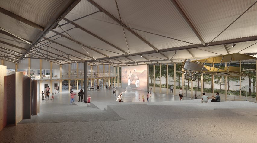 interior view of the michelin adventure by kengo kuma and associates