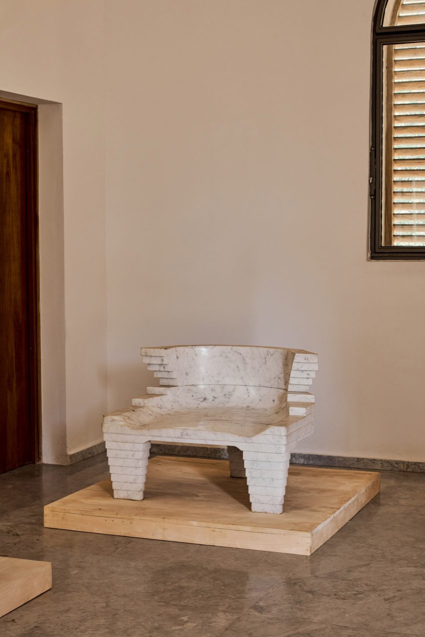 kossi aguessy chair from design in west africa exhibition at palais de lomé