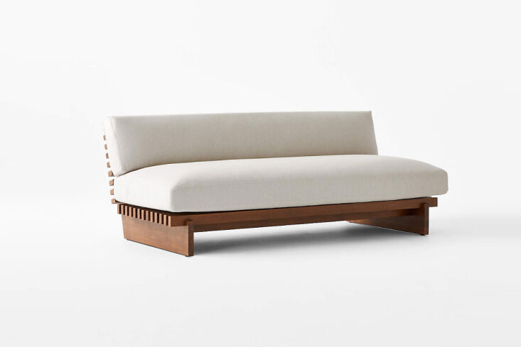taiko stained teak outdoor loveseat from cb2 4