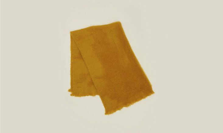 hawkins new york solid mohair throw mustard 10