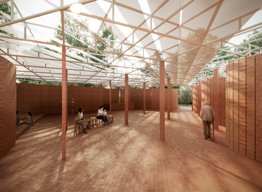 interior render of serpentine pavilion 2026