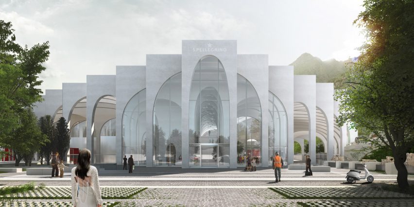 render of san pellegrino flagship factory by big