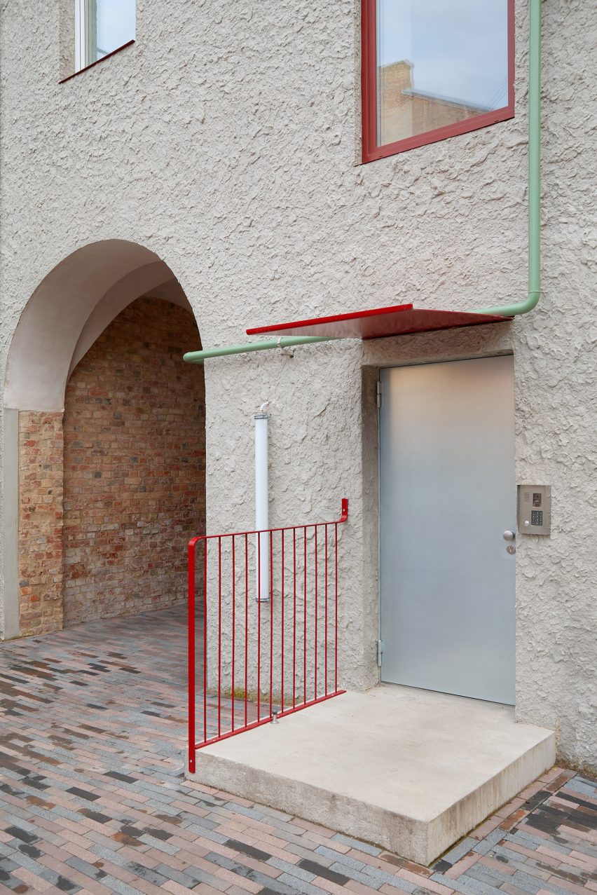 entrance to housing development in riga