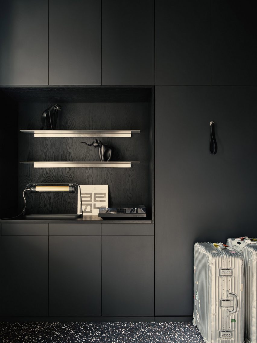 study with statement silver suitcases