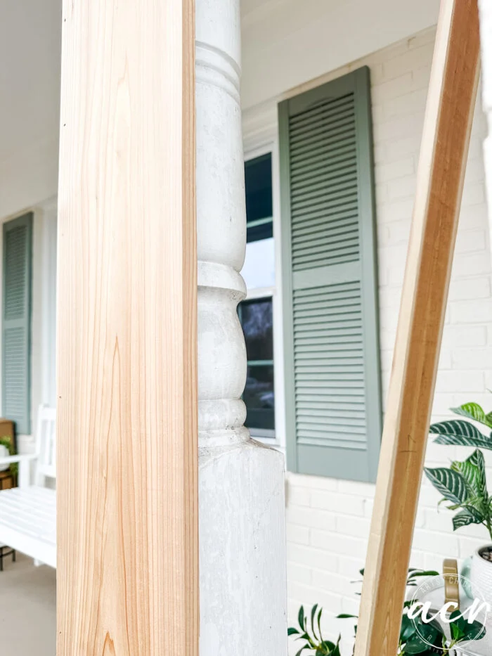 cedar board on old column