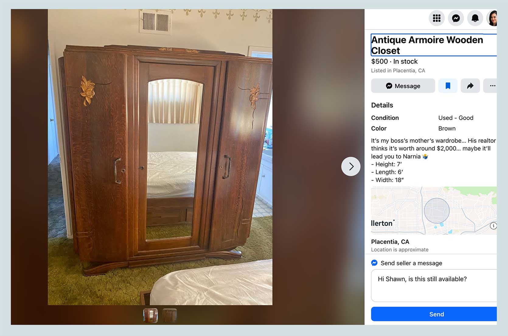 the vintage armoire