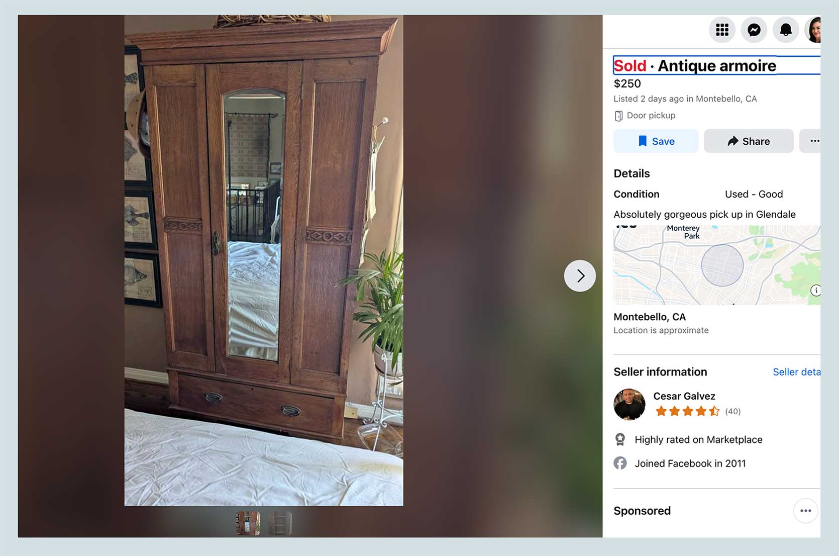 the vintage armoire