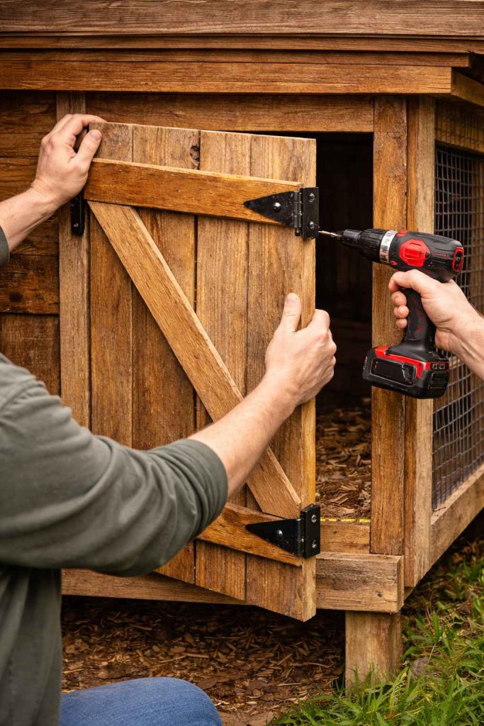 how to build a door for chicken coop? 2 door for chicken