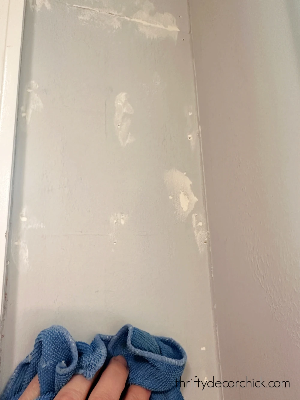 wet rag clean up hole filler