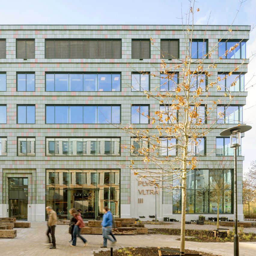 Pretty Plastic clads timber laboratory building in upcycled plastic tiles