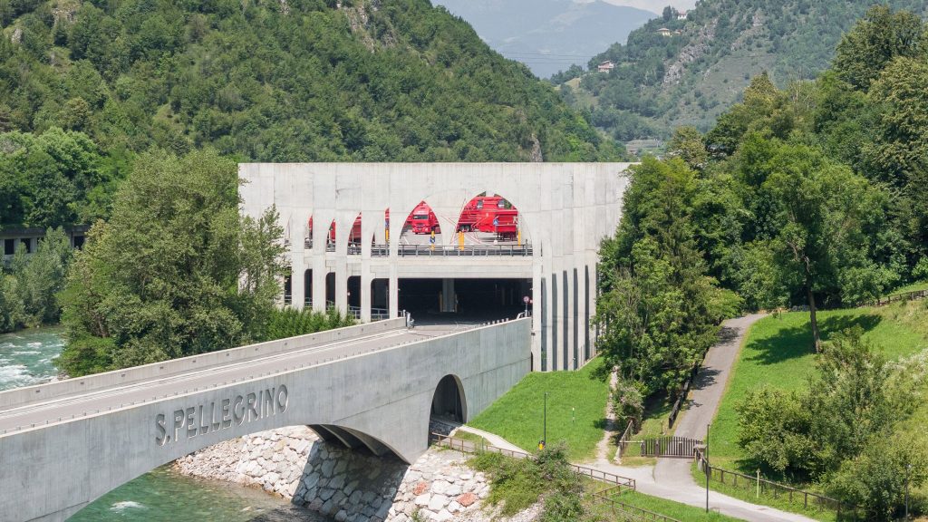 BIG reveals colonnaded entrance to San Pellegrino factory