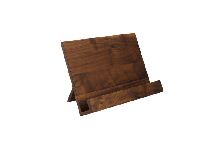 walnut cookbook stand from williams sonoma 10