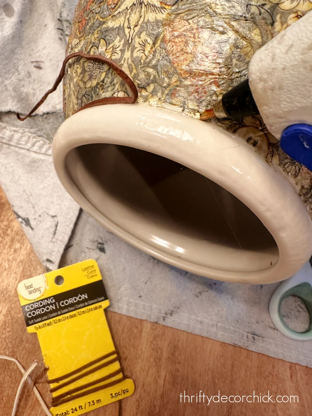 leather cording hot glue