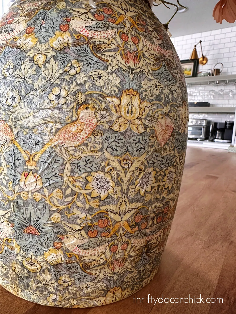 decorative paper napkin on vase