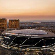 allegiant stadium at dusk