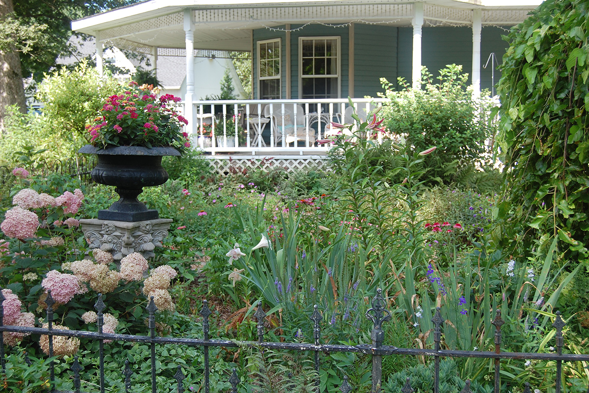 front garden with lots of flowers