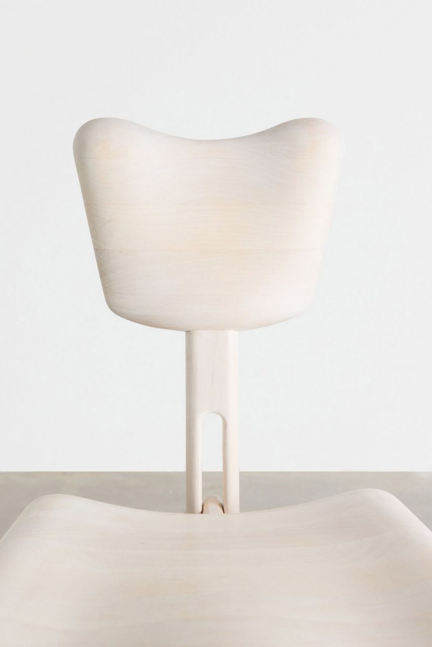 seat and backrest of wooden silas office chair 