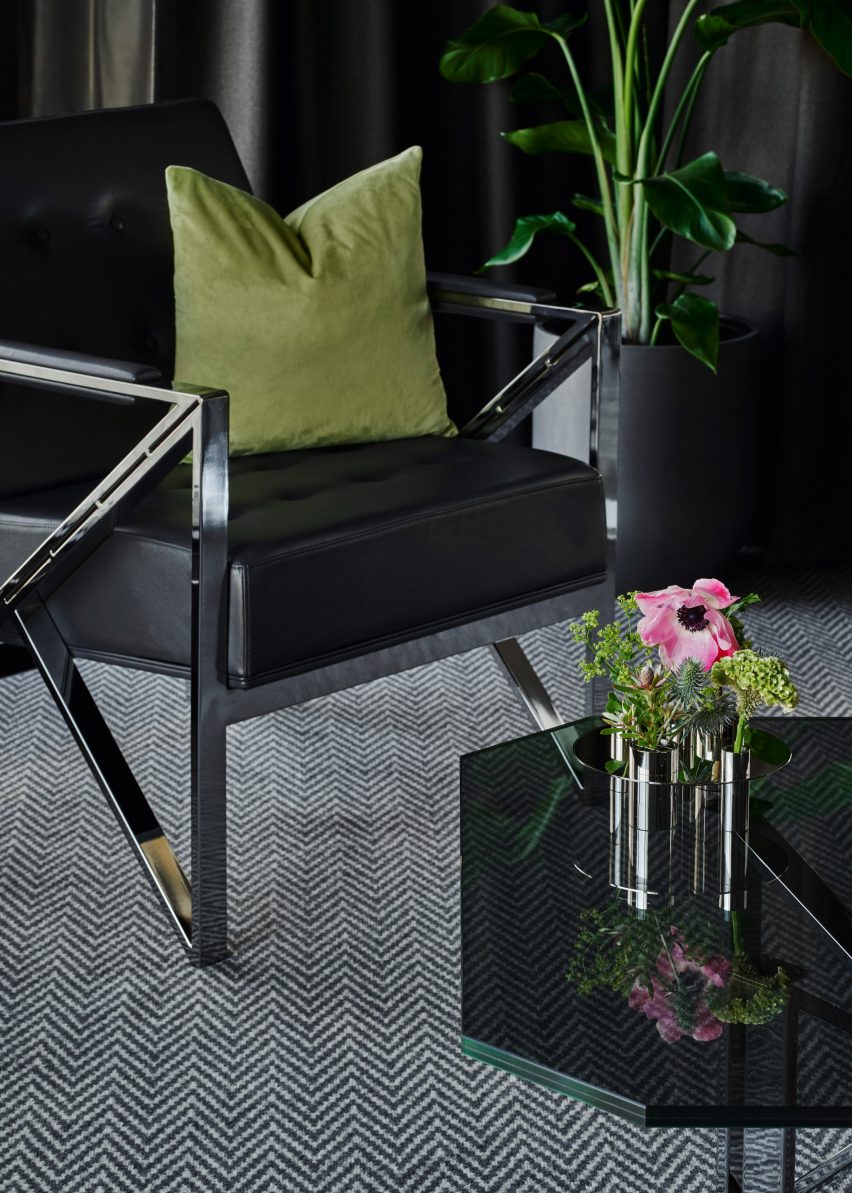 chair in stratum suite 9 by bernadotte & kylberg in clarion hotel sign in stockholm