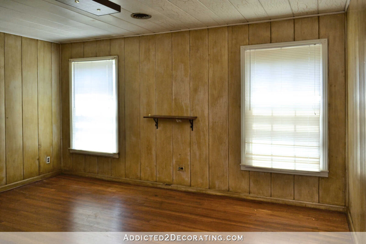 bedroom makeover - before - what it looked like when we bought the house, a fixer upper built in 1948