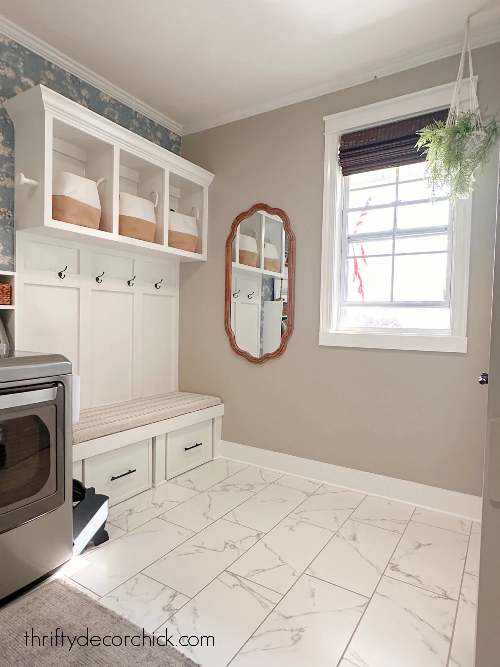 built in bench storage mud room