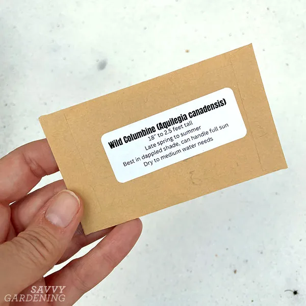 wild columbine seed packet