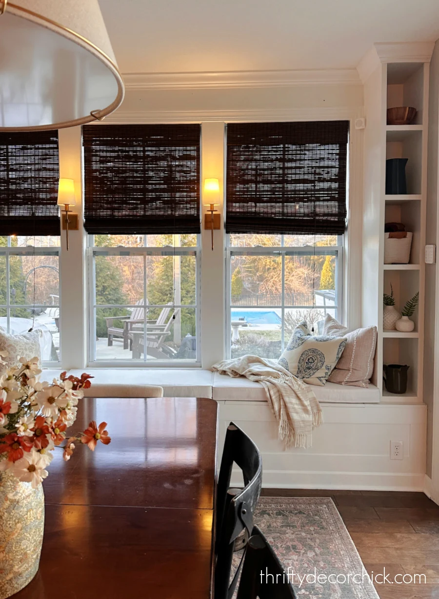 easy home decor and diy tweaks for a fresh new look | thrifty decor chick 3 window seat with sconces