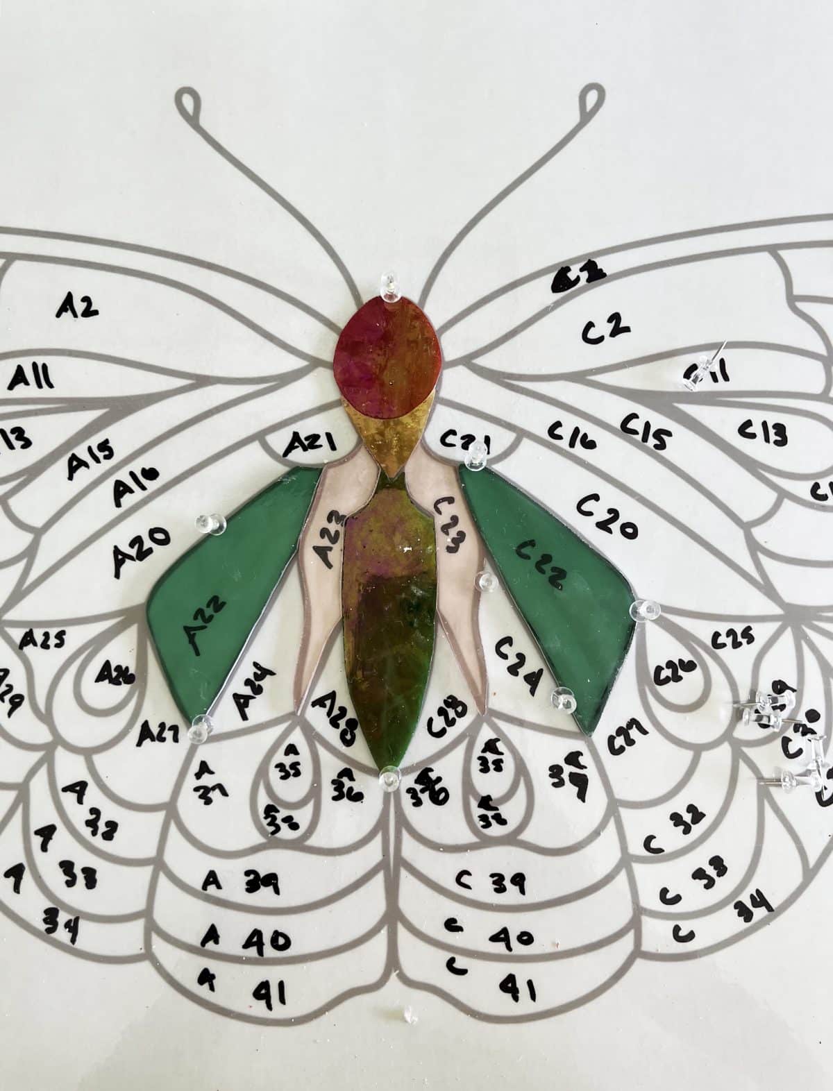 free stained glass butterfly pattern