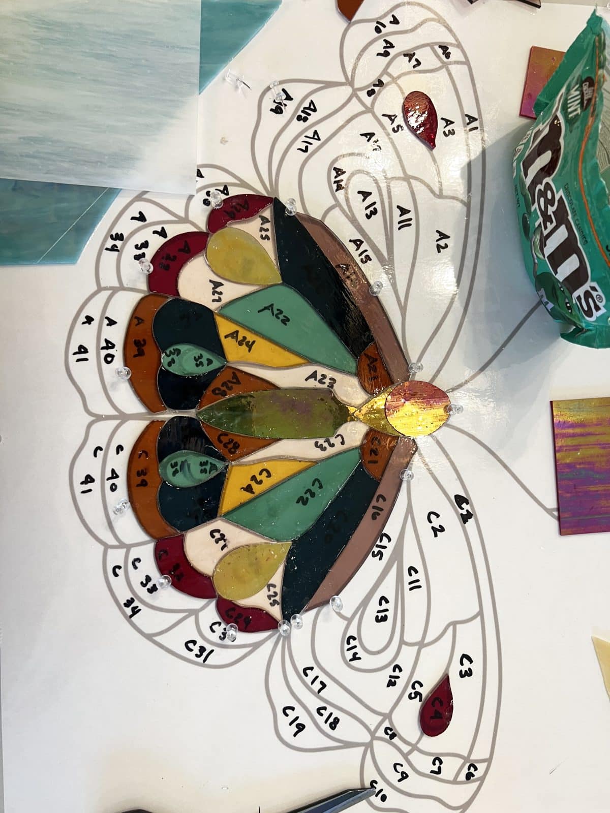 free stained glass butterfly pattern