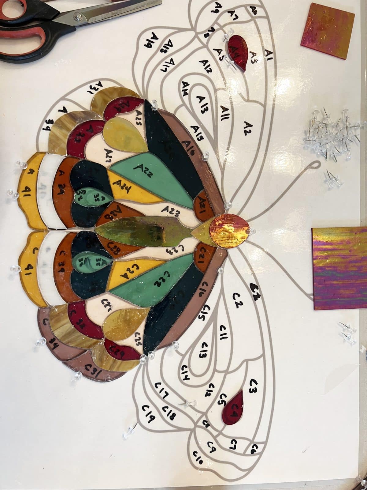 free stained glass butterfly pattern