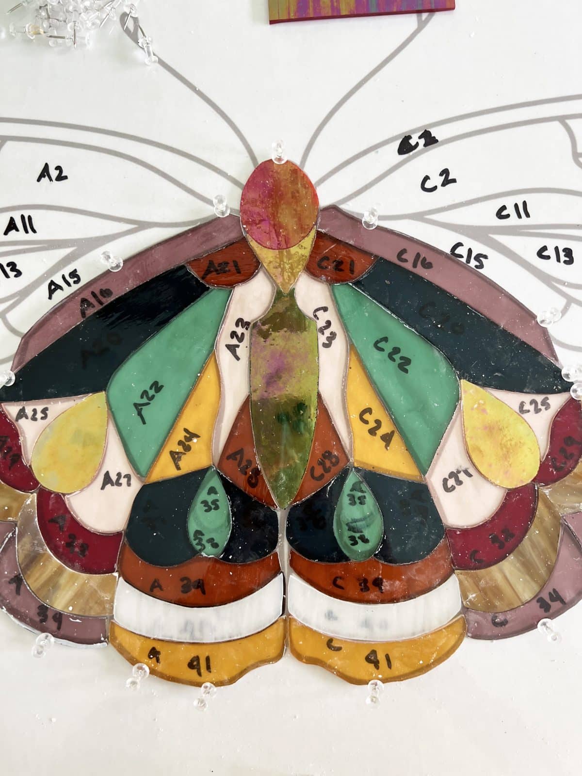 free stained glass butterfly pattern