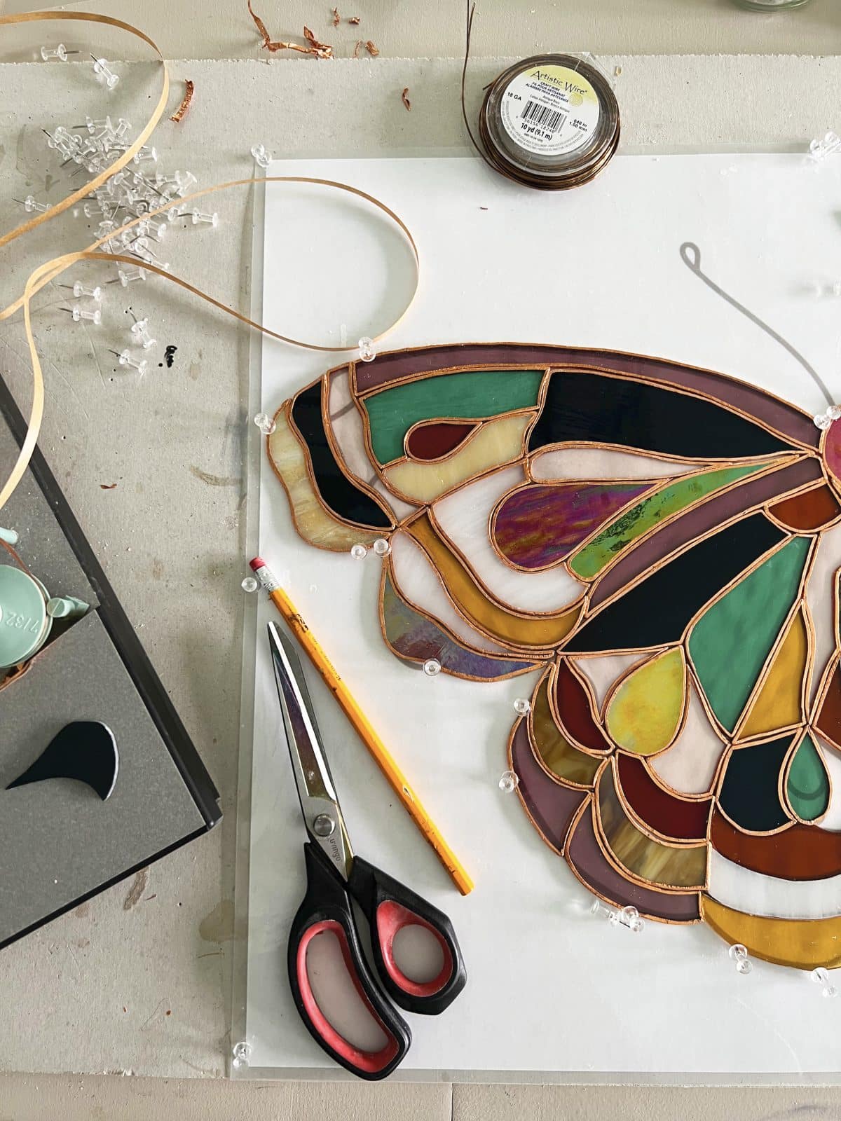 free stained glass butterfly pattern