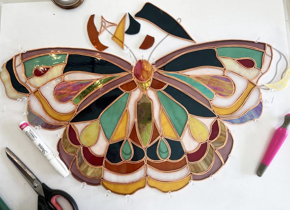 free stained glass butterfly pattern